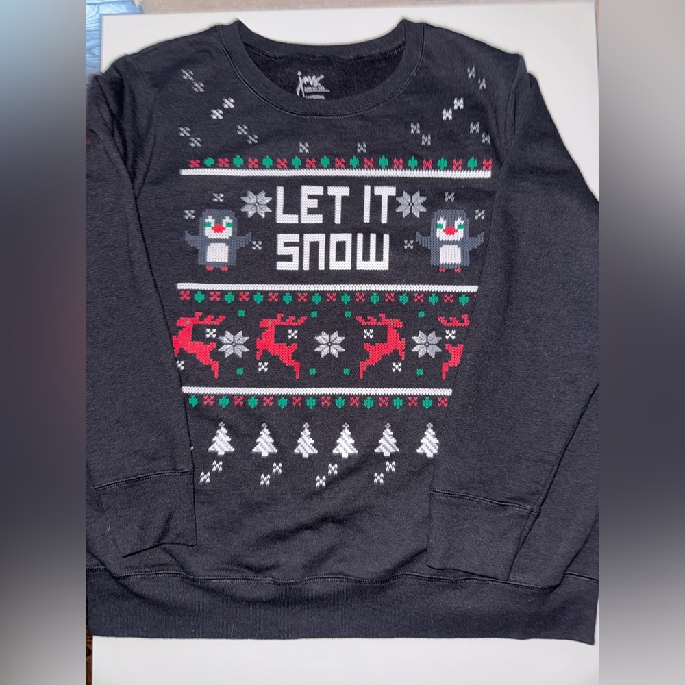 Just My Size Black Holiday Sweater